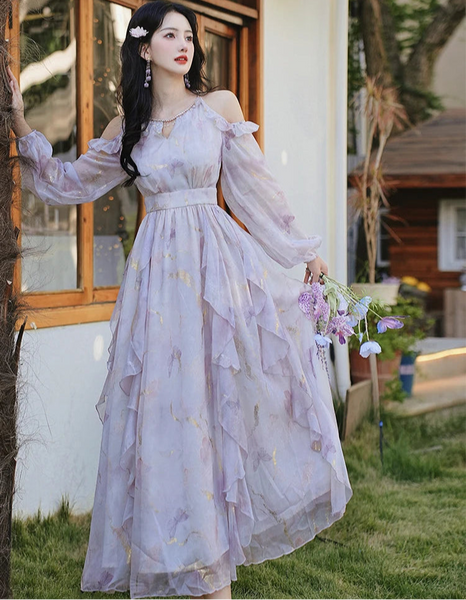 Dreamy Violet Butterfly Princess Fairy Dress