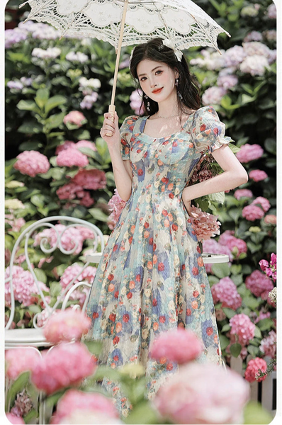 Cottage Bloom Floral Cottagecore Dress