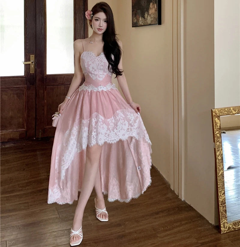 Lace Coquette Princess Dress Fairycore Dress Coquette Fashion Aesthetic Lace Coquette Princess Dress Fairycore Dress Coquette Fashion Aesthetic