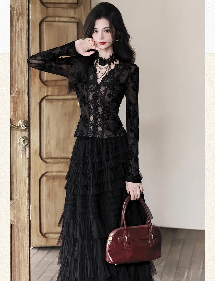 Shadow Flames 3-Piece Romantic Goth Set