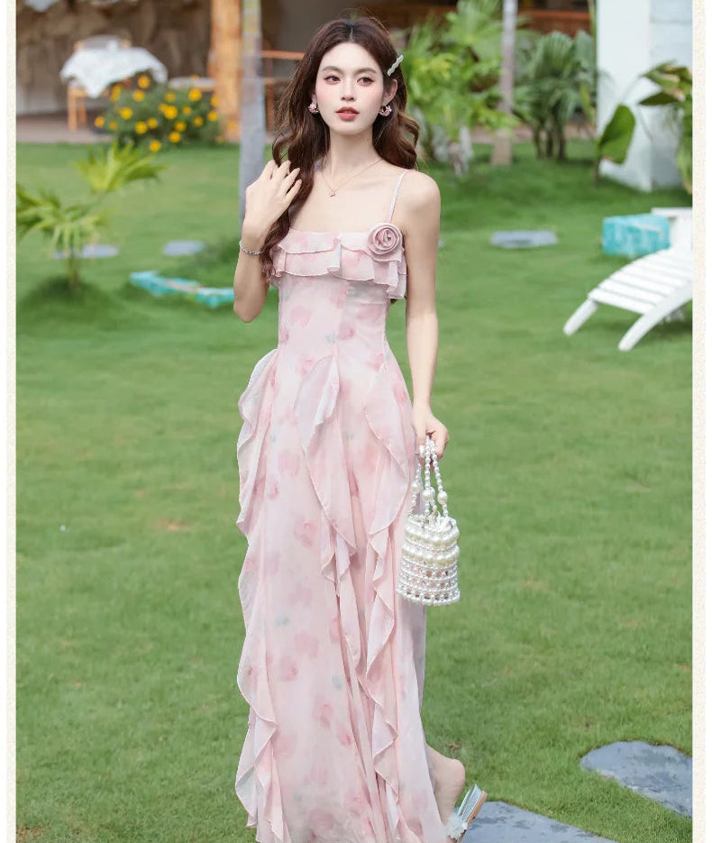 Soft Enchant Fairycore Ethereal Dress - Feminine Romantic Cottagecore Aesthetic