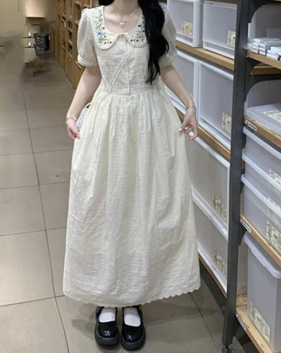 Embroidered Cottagecore Dress
