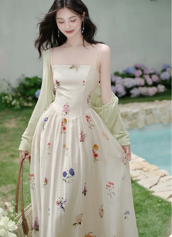 fairy print dress Vintage Floral Shirred Fairy Dress