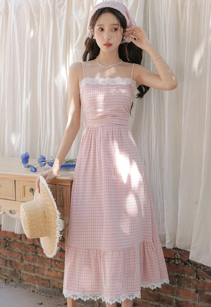 Cottage Petals Pastel Cottagecore Dress with Headscarf Set