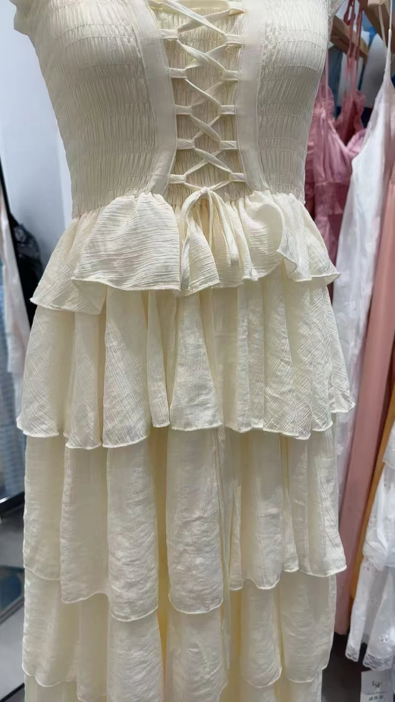 Lotus Wings Ruffle Coquette Dress