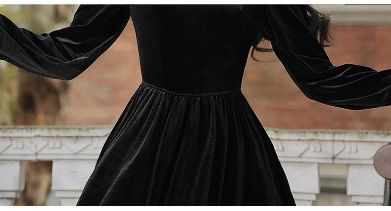 Fragments of a Romance Dark Aesthetic Romantic Goth Velvet Dress