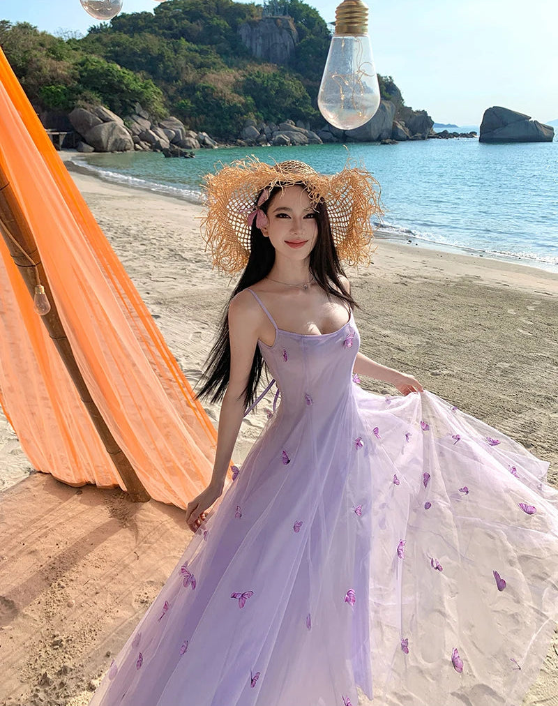 Lilac Butterfly Ethereal Fairycore Dress