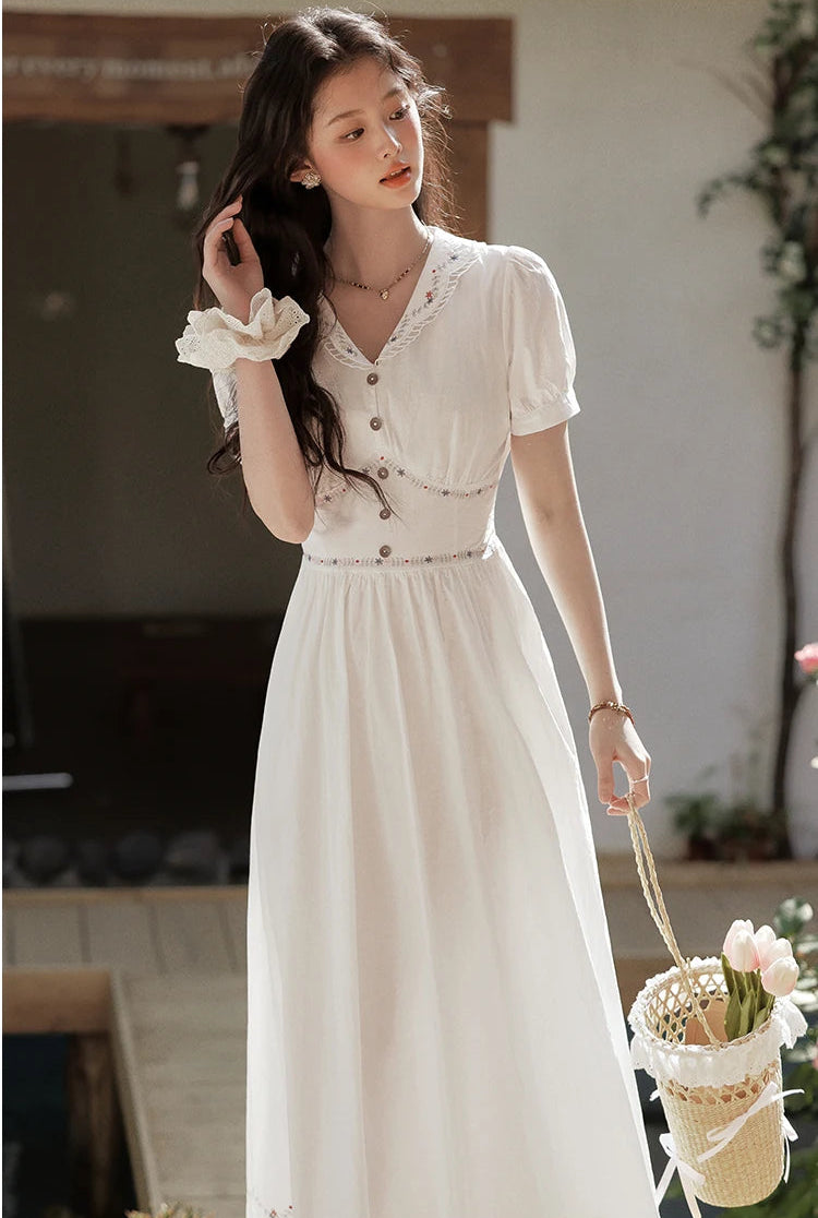 Morning Air Cotton Cottagecore Dress