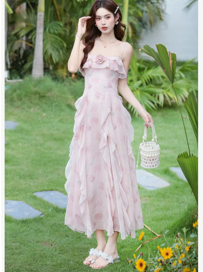 Soft Enchant Fairycore Ethereal Dress - Feminine Romantic Cottagecore Aesthetic