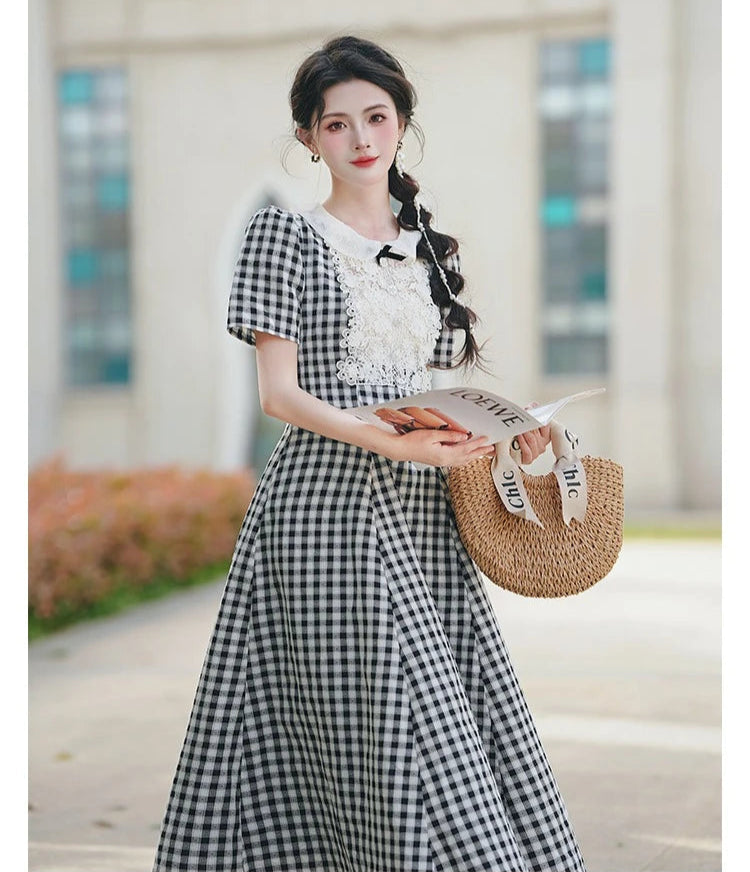 Saira Plaid Vintage Academia Dress