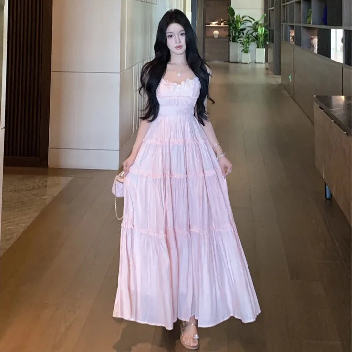 Long Peach-Pink Coquette Dress coquette style dresses coquette girl Long Peach-Pink Coquette Dress coquette style dresses coquette girl