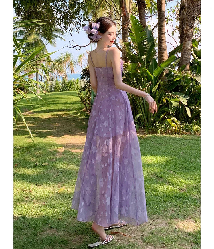 Violet Floral Romantic Fairy Dress