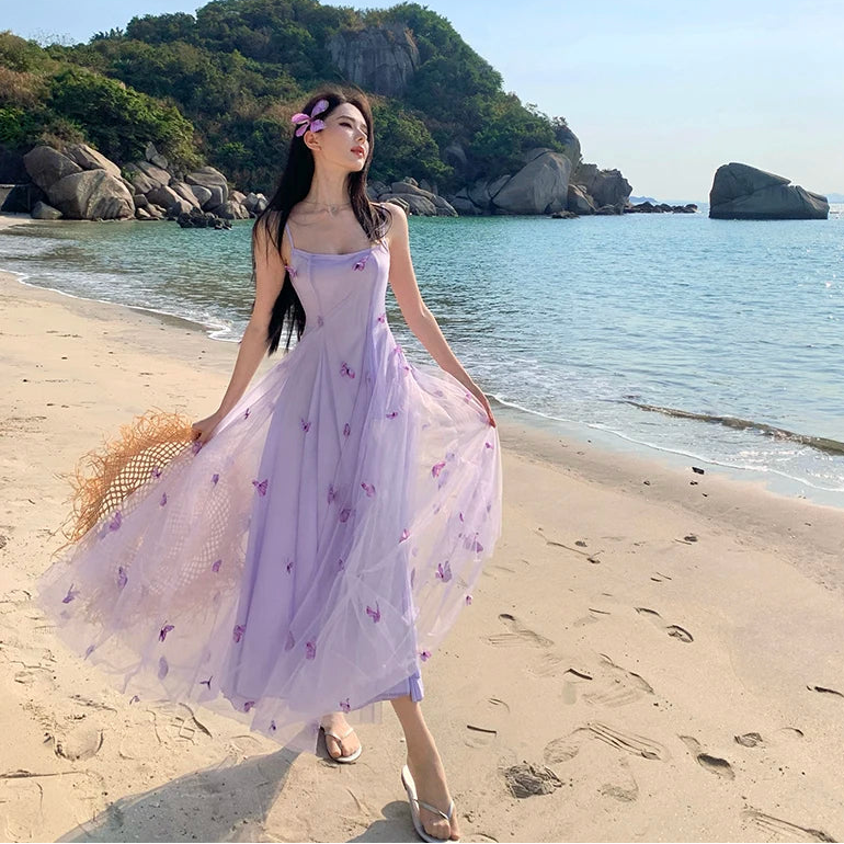 Lilac Butterfly Ethereal Fairycore Dress