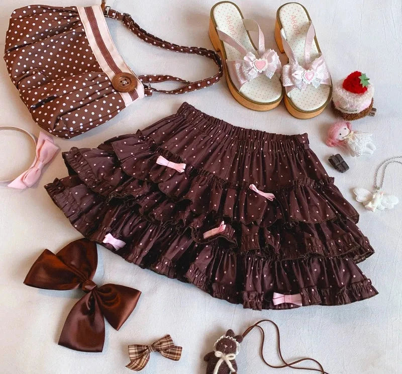 Kawaii Princess Himekaji Sukapan Ruffle Mini Skirt with Attached Shorts