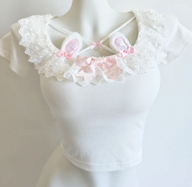 Kawaii Bunny Anime-Inspired Coquette Top – Japanese Kawaii Aesthetic Outfit