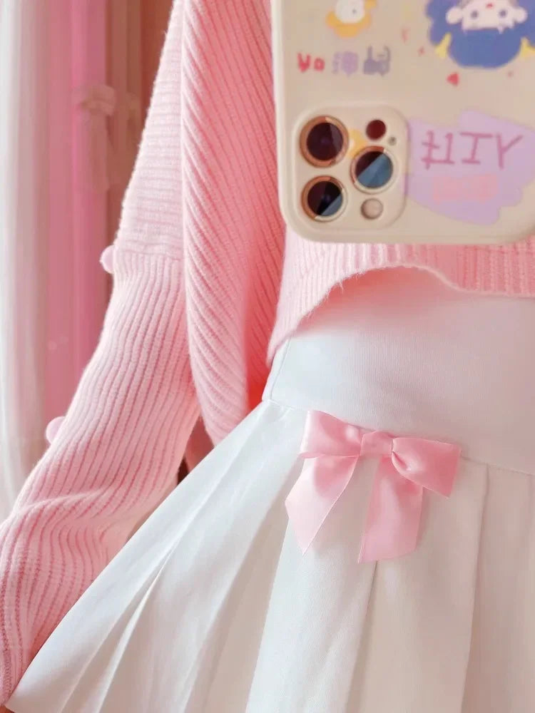Dreamy Bows Pleated Coquette Mini Skirt J-fashion Kawaii Aesthetic