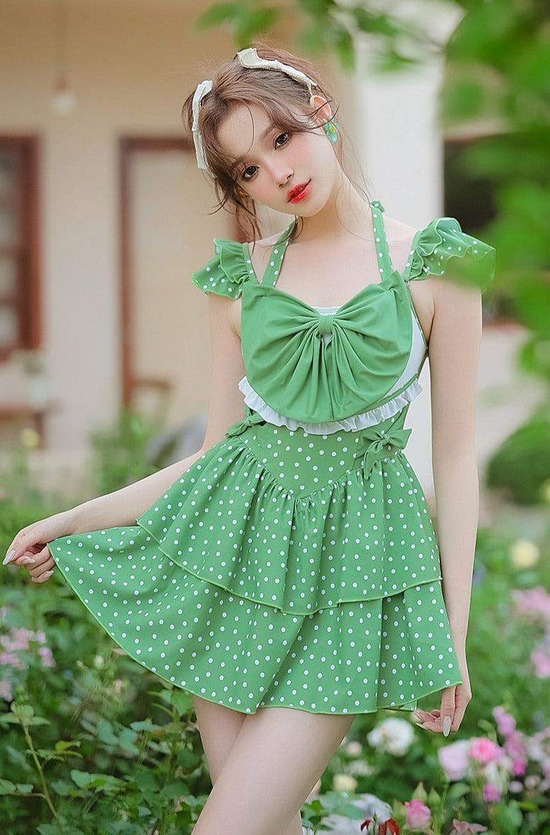 Green Witch Cottagecore Skirted Swimsuit