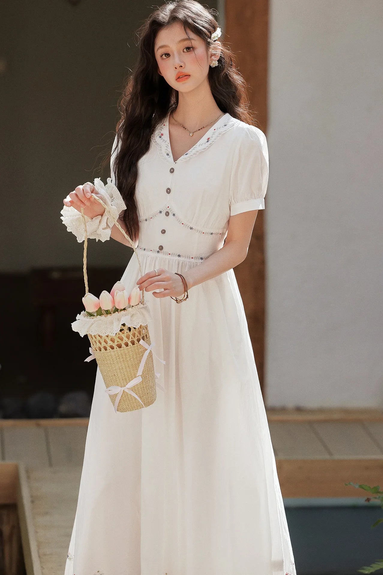 Morning Air Cotton Cottagecore Dress