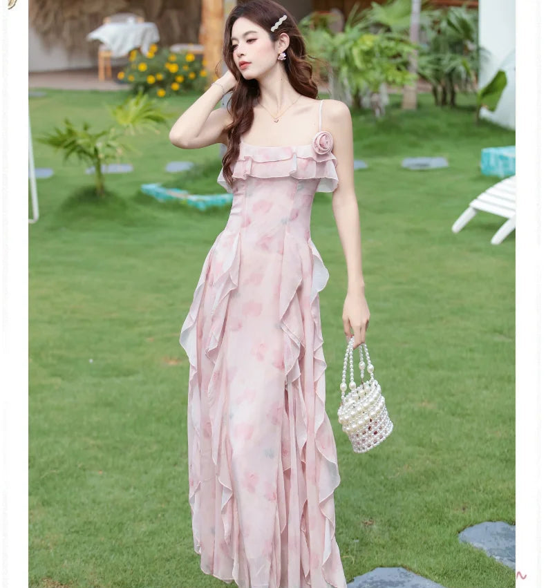 Soft Enchant Fairycore Ethereal Dress - Feminine Romantic Cottagecore Aesthetic