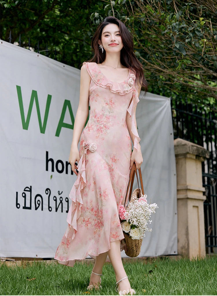 Honey Vine Vintage-Floral Ethereal Essence Dress