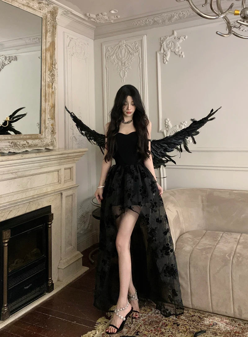 Haunting Flowers Dark Romantic Goth Dress Dark Aesthetic Dark Fashion Haunting Flowers Dark Romantic Goth Dress Dark Aesthetic Dark Fashion