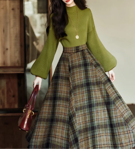 Autumn Fog 2-Piece Dark Academia Wool Set