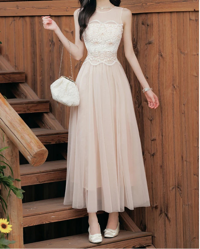 Cozy Bloom Ethereal Lace Fairy Dress