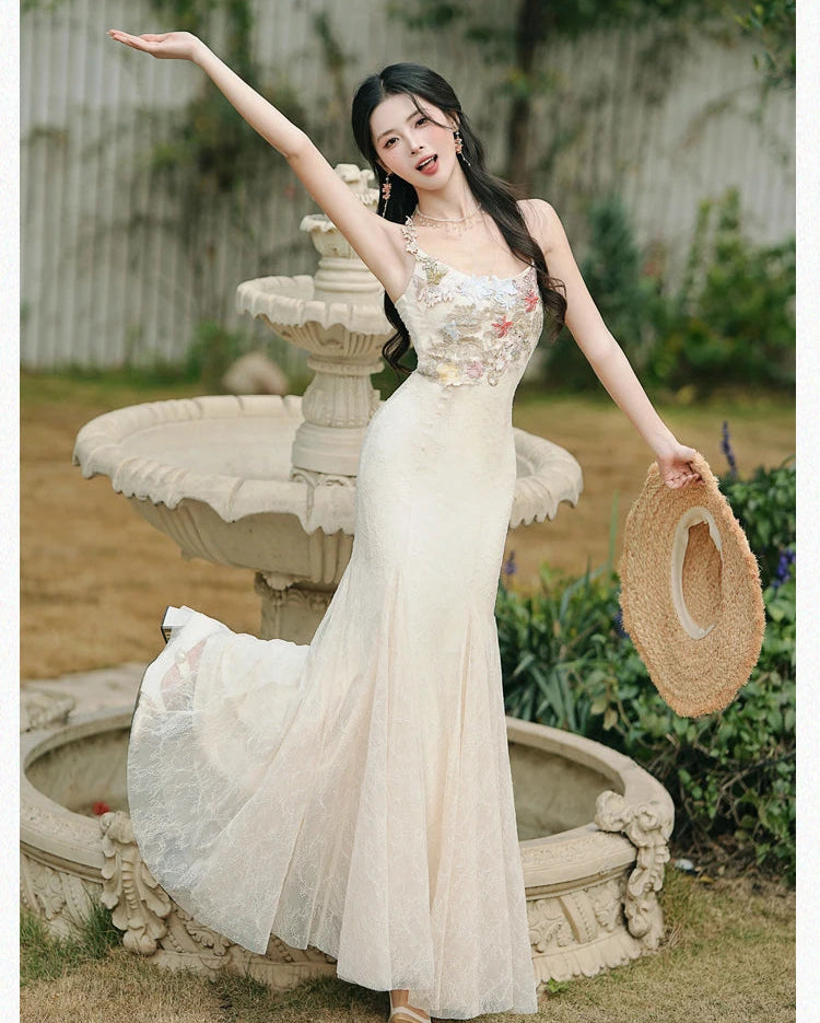 Flower Applique Coquette Fairy Dress