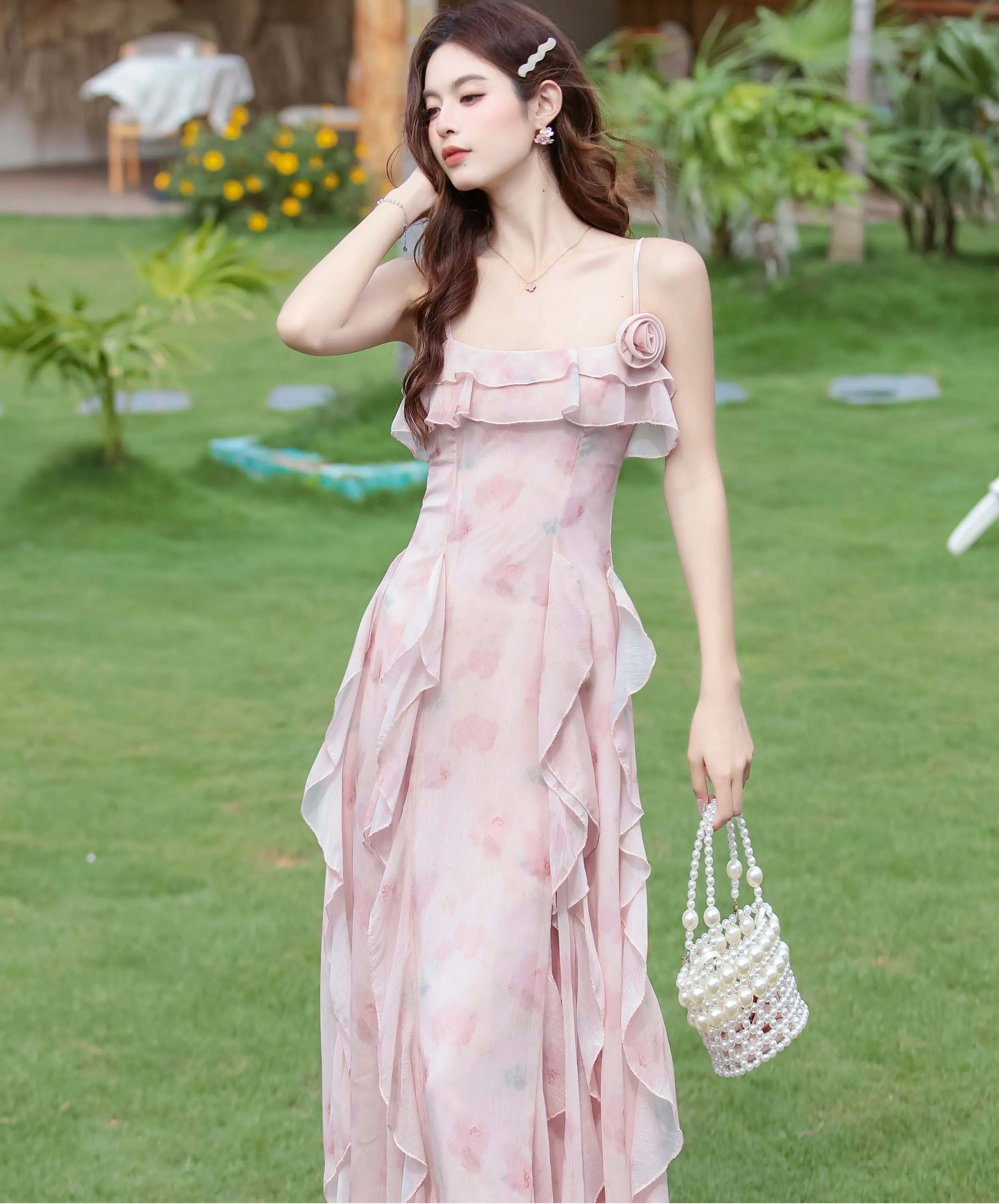 Soft Enchant Fairycore Ethereal Dress - Feminine Romantic Cottagecore Aesthetic