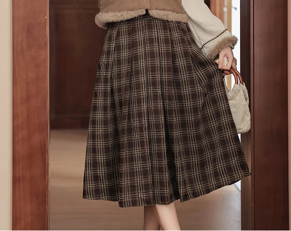 Plaid Vintage Academia Skirt
