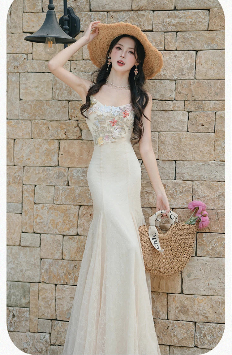 Flower Applique Coquette Fairy Dress