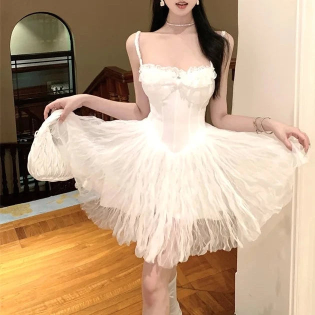 Summer Lilly White Coquette Balletcore Dress