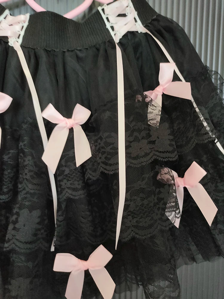 Dark Coquette Gothic Lace Skirt