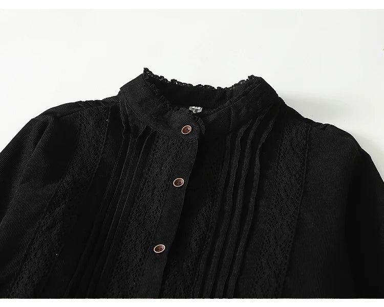 Witchy Charm Dark Cottagecore Oversized Corduroy Dress