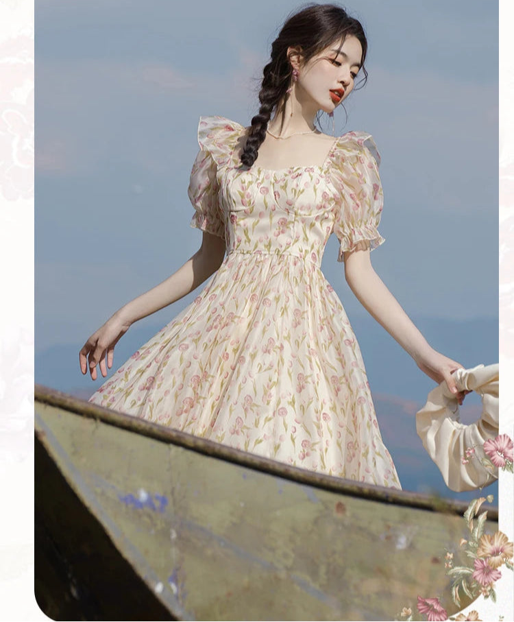 Cozy Peachflower Cottage Fairy Dress