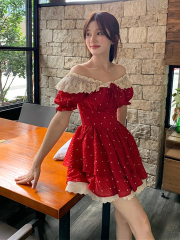 Rosa Red Cottagecore Dress