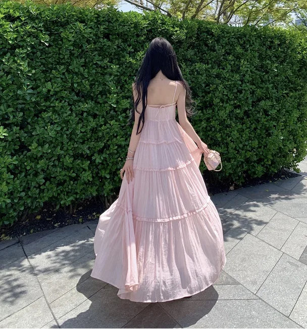 Shanna Long Peach-Pink Coquette Dress