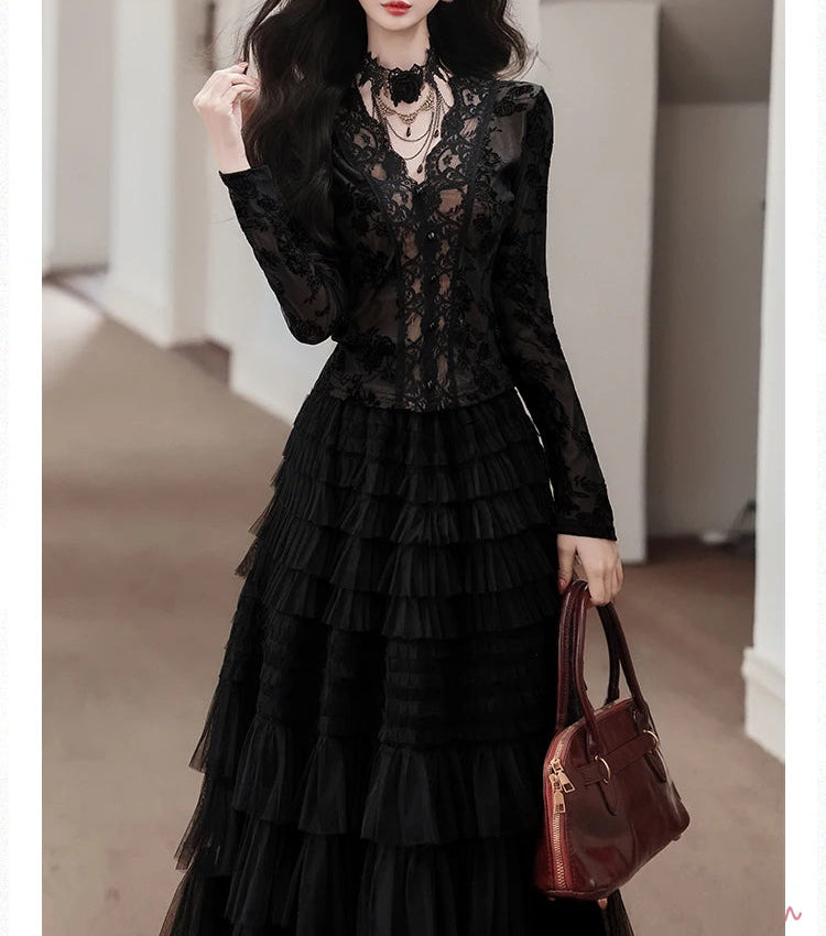 Shadow Flames 3-Piece Romantic Goth Set