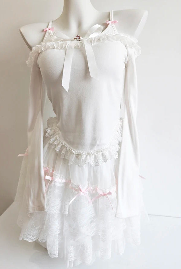 Coquette Balletcore Long Sleeve Top ~ Hachi-Inspired Japanese Aesthetic