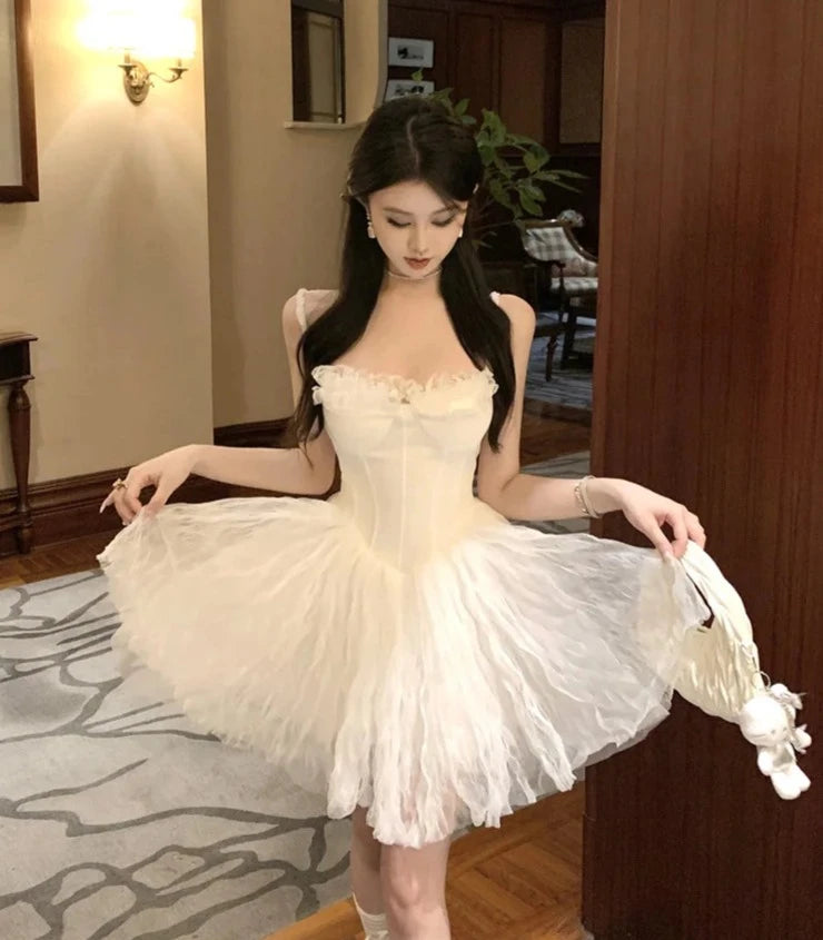 Summer Lilly White Coquette Balletcore Dress