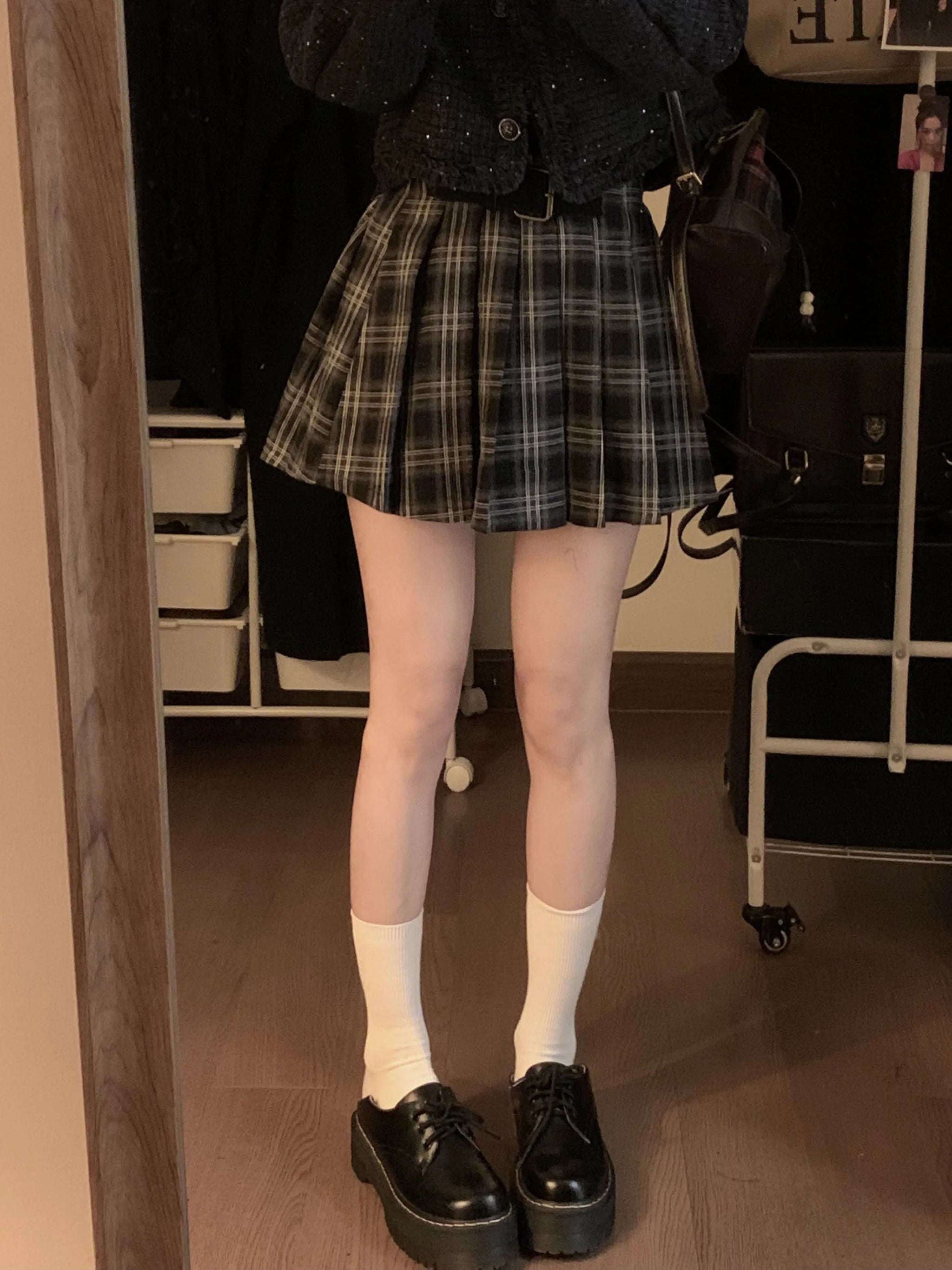 Victoria Dark Academia Plaid Pleated Mini Skirt