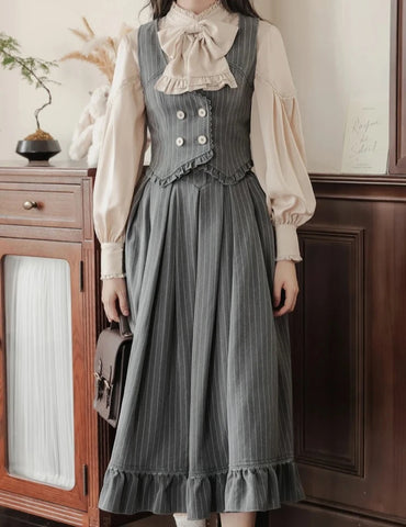 Dark Academia 3-Piece Vintage-Style Dress Set Dark Academia Fashion