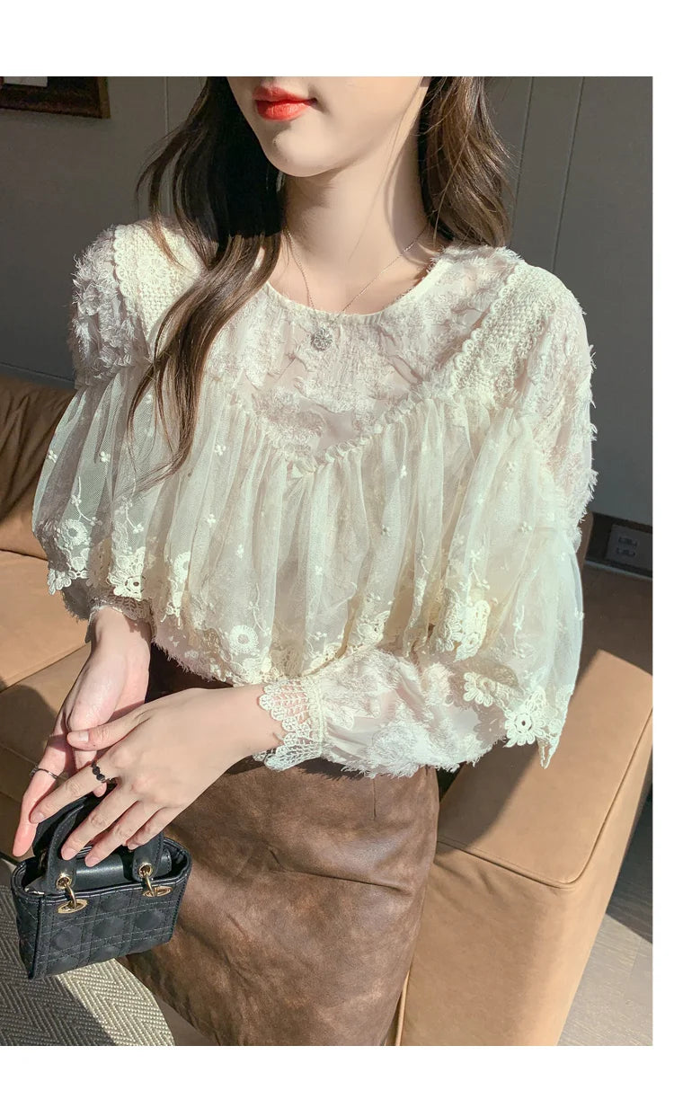 Camie Victorian-style Lace Blouse