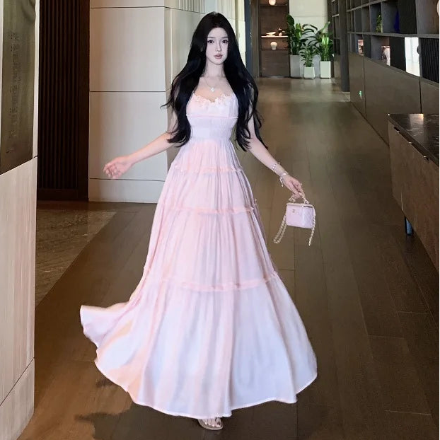 Long Peach-Pink Coquette Dress coquette style dresses coquette girl Long Peach-Pink Coquette Dress coquette style dresses coquette girl