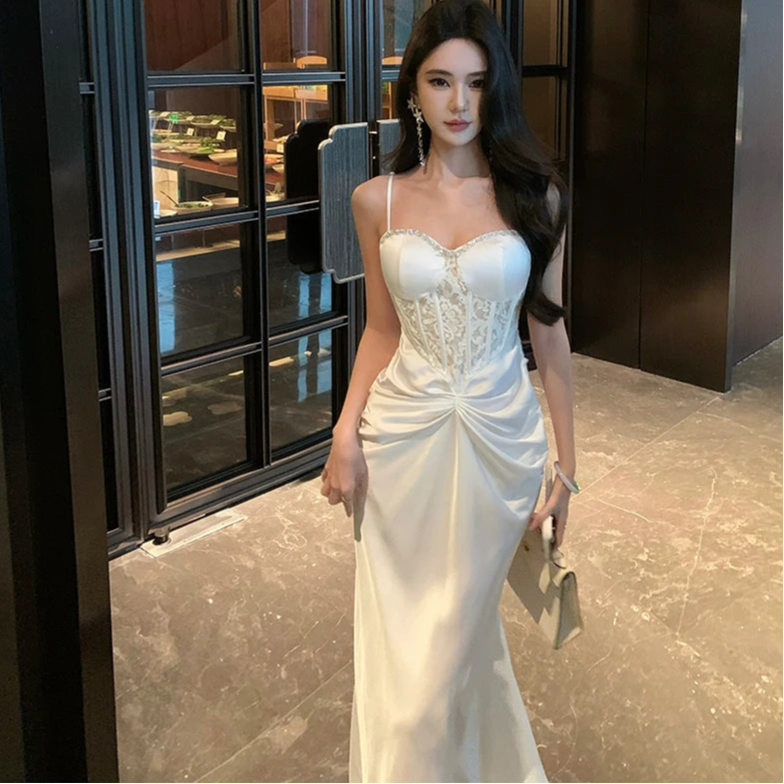 White Long Lace Corset Dress Long Bustier Dress Glam Prom Dresses White Long Lace Corset Dress Long Bustier Dress Glam Prom Dresses