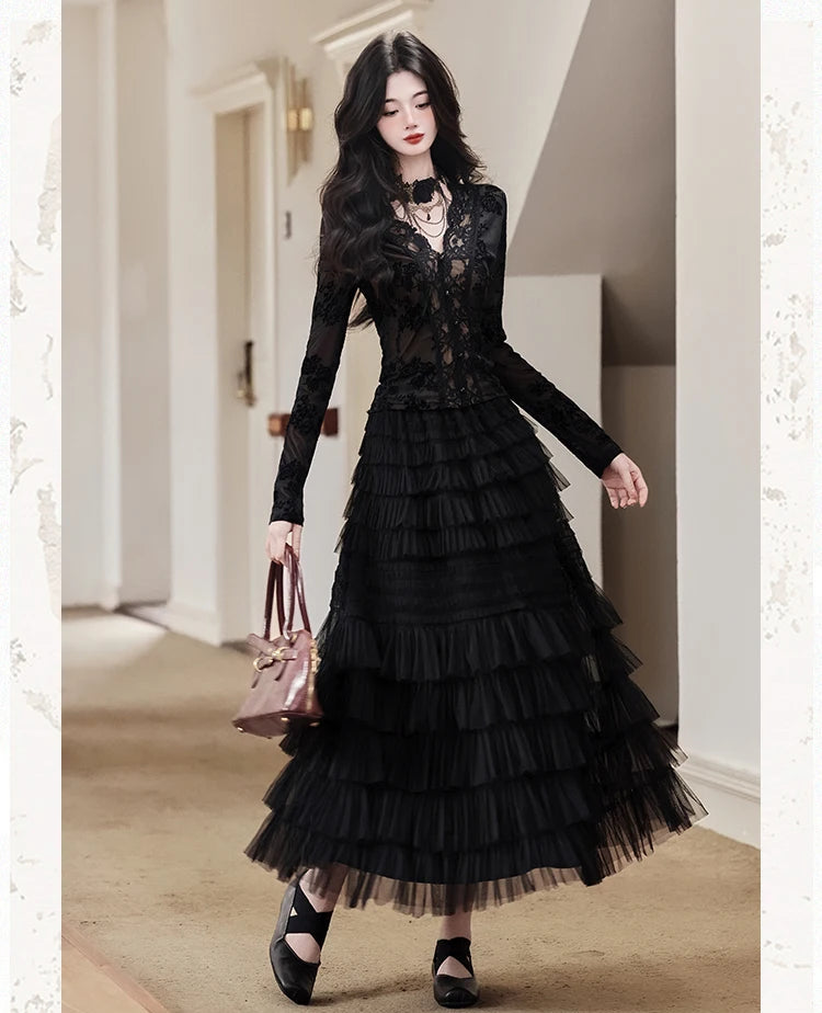 Shadow Flames 3-Piece Romantic Goth Set