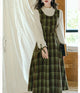 Harmony Plaid Wool Dark Academia Cottage Dress