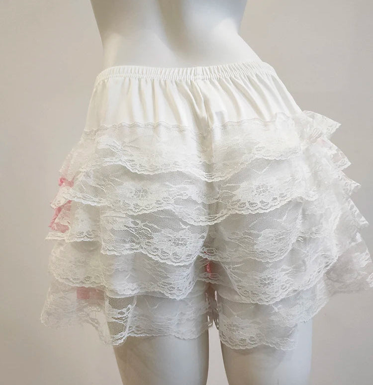 Pink Crystal Ruffle Coquette Style Bloomers