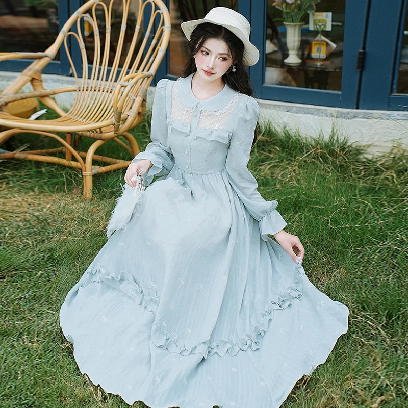 Alice Light Blue Victorian-Inspired Dress