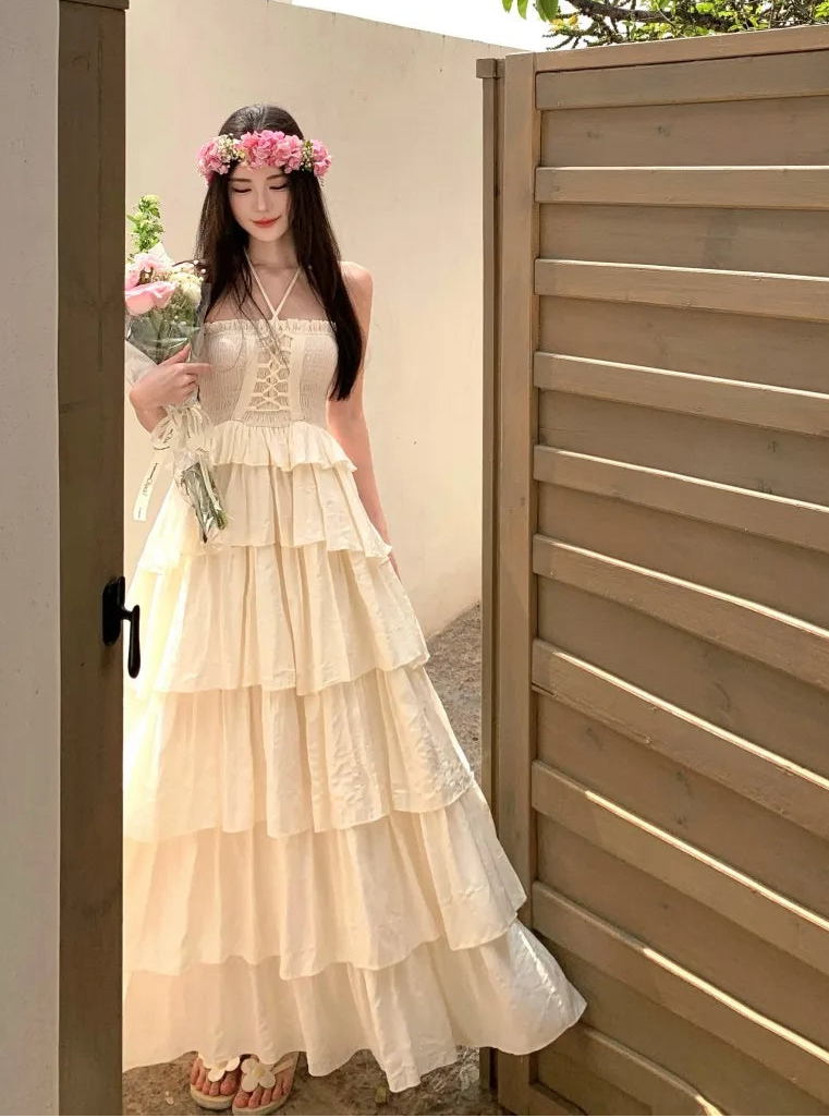 Lotus Wings Ruffle Coquette Dress